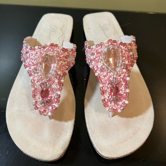 Delman Beaded Sandals - Picture 1 of 4
